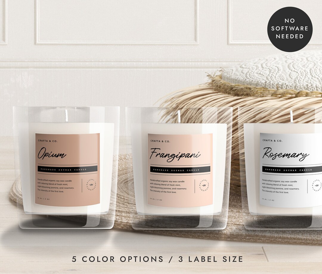 Custom Candle Label Design: Editable Branding (CORJL) - Etsy