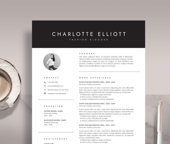 Art Director Supervisor Director Cv Template Professional Resume Template Photoshop Resume Cover Letter Instant Download Re004 Resume Templates Stationery Timeglobaltech Com