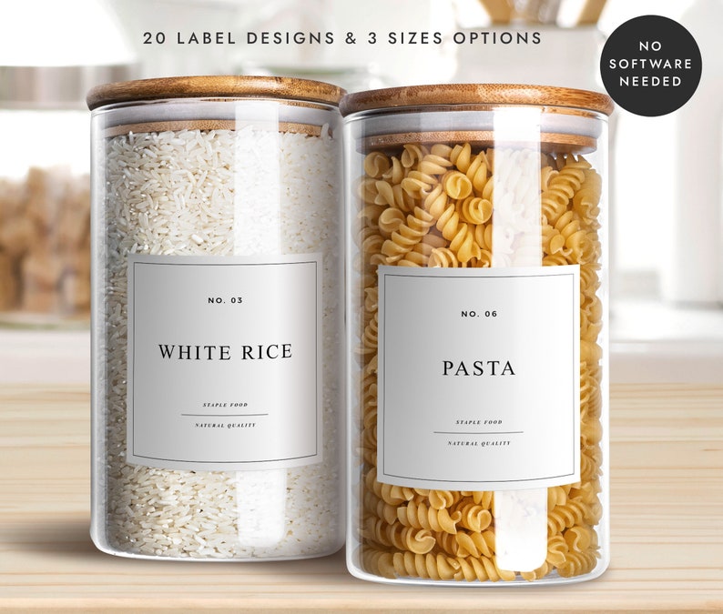 Pantry Label Sticker Template Printable Pantry Labels Etsy