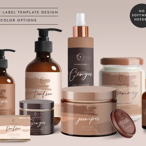 Product Label Bundle Set Template, Candle Sticker Label, Soap Label, Pump Bottle Label Template, Jar Label Template - CORJL LA061 (Prague)