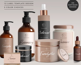 Product Label Package Set, Dropper Bottle Label, Candle Label, Pump Bottle Label, Jar Label Template - CORJL LA042 (Agra)