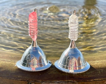 Quartz Crystal Altar Bell: Wiccan Pagan Meditation Tool/CLOSE OUT