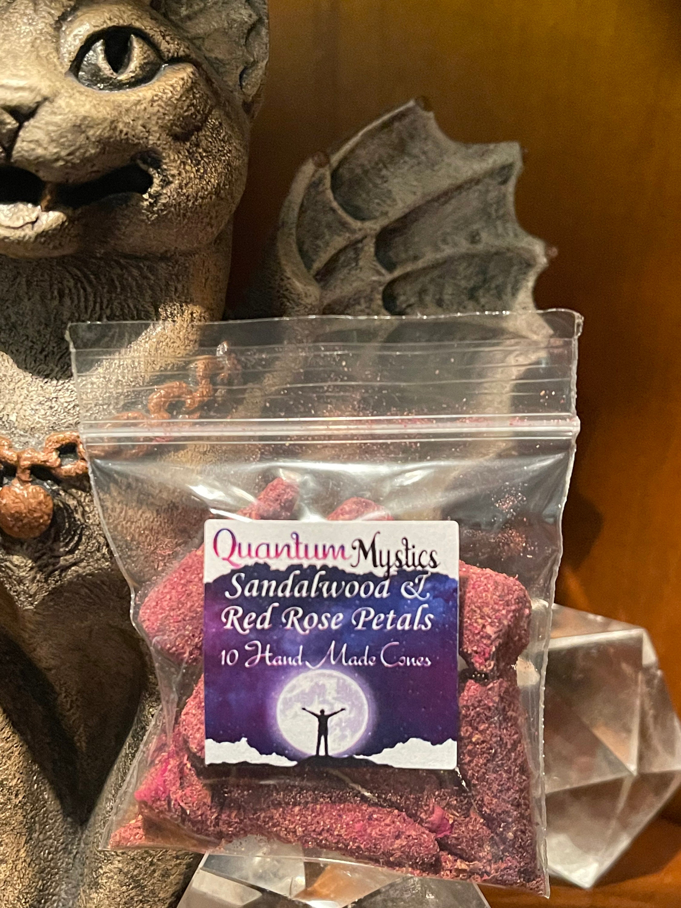 Incense Cones, Sandalwood, Red Rose Petals, Hand Rolled Incense 10pck…