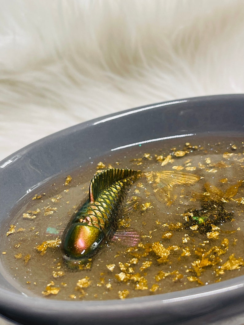 KOI Fish Trinket Tray, Jewelry Dish , Ceramic Soap Dish image 4