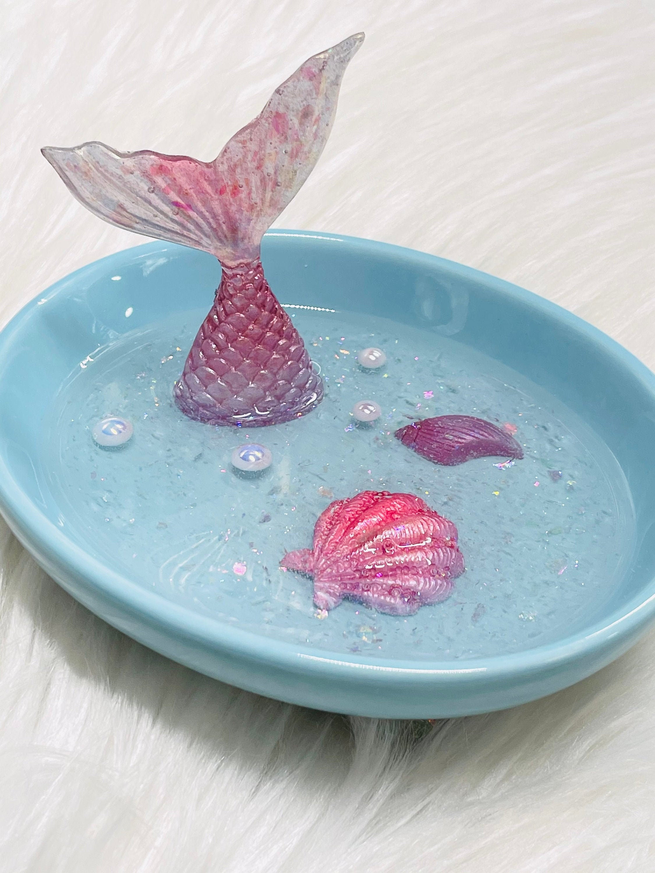Mermaid Jewelry Dish Soap Dish Ring Dish Pink Etsy