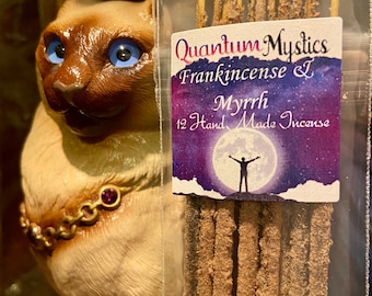 Incense Sticks Frankincense & Myrrh, Hand Rolled Artisan Incense Sticks 12pck, Resin Incense, Essential OIls