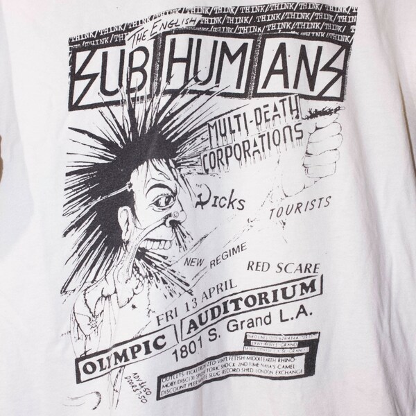 subhumans shirt - reprint of vintage poster - punk