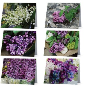 Cartes de fleurs de printemps - paquet de 6 cartes de notes vierges