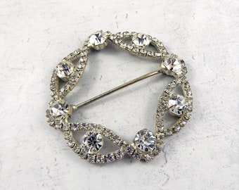 Belt buckle, vintage rhinestones buckle, sparkling belt buckle, decorative belt buckle, evening dress buckle, NOT BROOCH.