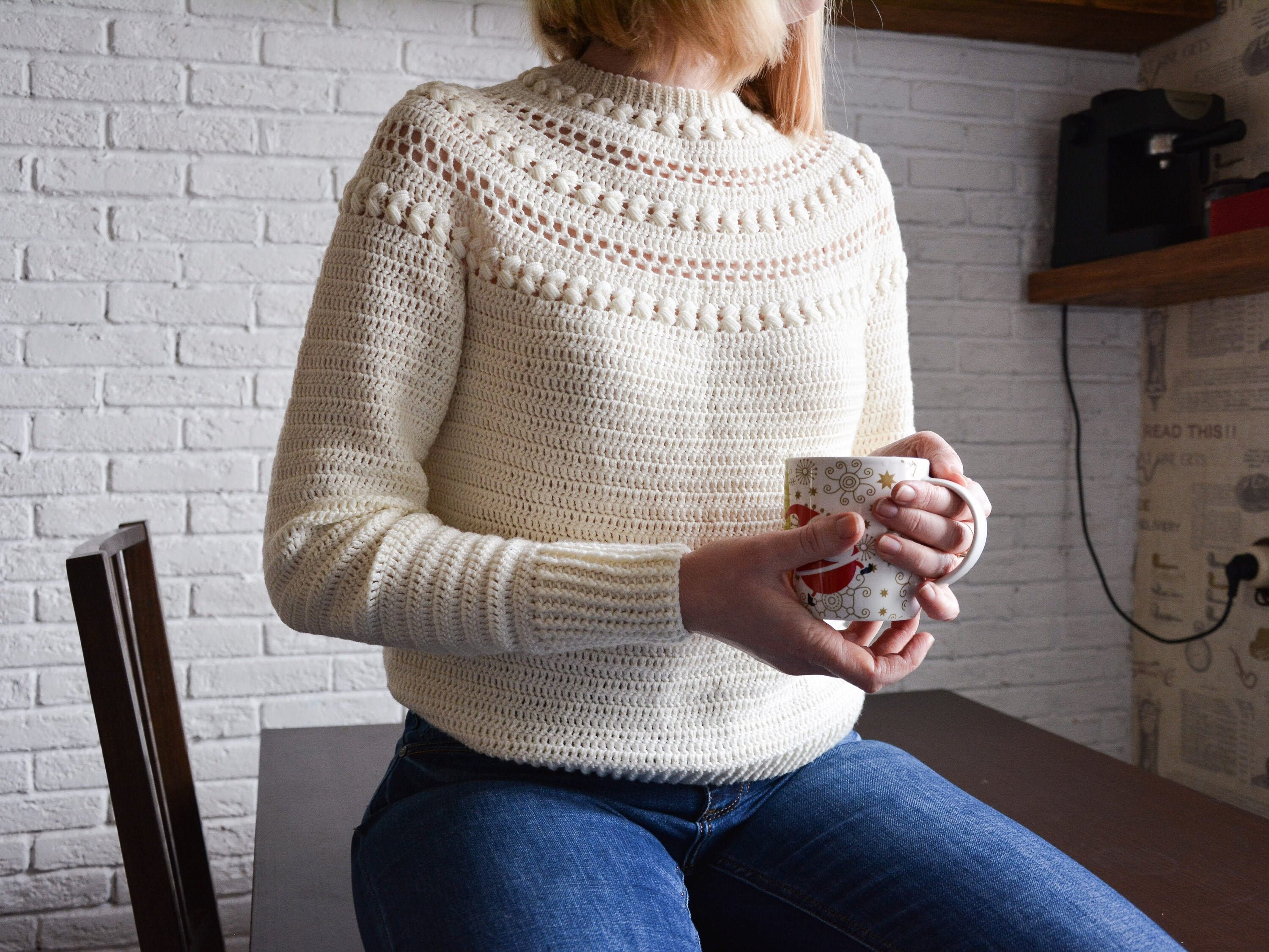 crochet top down sweater pattern