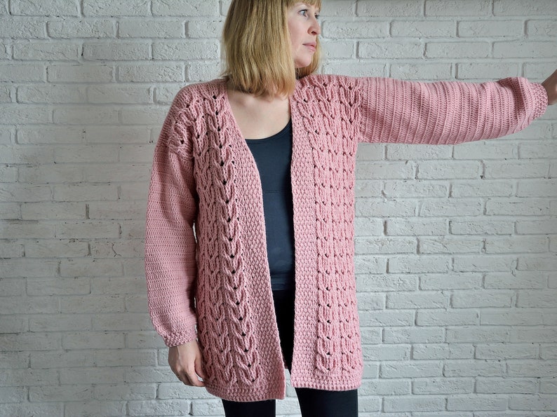 cable crochet cardigan