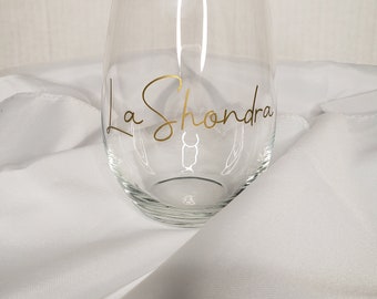 Personalized Stemless Wine Glass