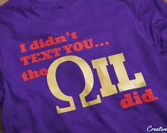 Omega Psi Phi Oil Shirt, Que Fraternity Tee, Omega Psi Phi Shirt, Greek Apparel, Purple Gold Fraternity Shirt , Gift for Omega Man