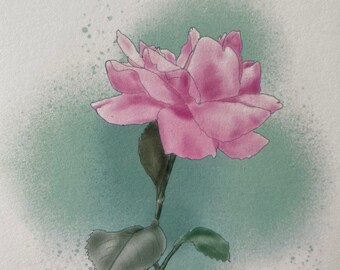 Garden Rose Watercolor Print