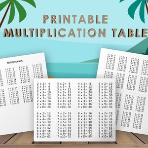 Printable Multiplication Table - Etsy