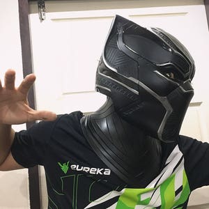Black Panther Helmet With Neck Piece Life-size Scale Fully Pattern ...