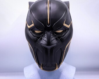 T'Chakaヘルメット、ブラックパンサーコスプレ、1:1スケール、着用可能