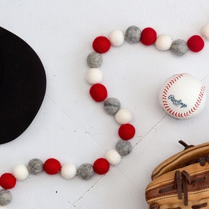 Felt ball garland, felt ball decor, felt garland, felt ball bunting, sport garland, kids room decor, boy room decor, felt bunting, pom poms