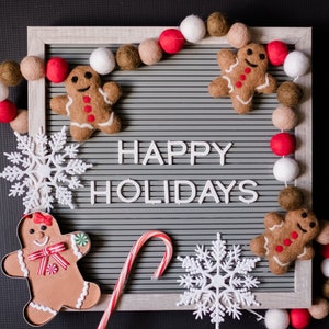 Lebkuchengirlande, Lebkuchen Dekor, Weihnachtsgirlande, Filzkugelgirlande, Lebkuchenmann, Weihnachtsfilzgirlande, Feiertagsgirlande