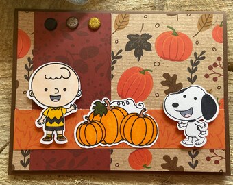 Pumpkin card, autumn card, pumpkin greeting, cartoon pumpkin, cartoon dog, dog card, fall card, greeting card, great pumpkin, Thanksgiving