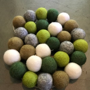 Felt ball garland, pom pom garland, felt ball decor, felt ball nursery, nursery garland, green decor, green garland, boy nursery, boy room