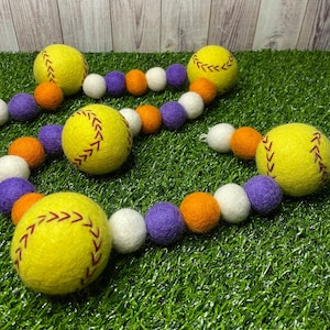 Softball garland, softball decor, team colors, softball theme, softball birthday, sport themed party, sports party, softball tiered tray