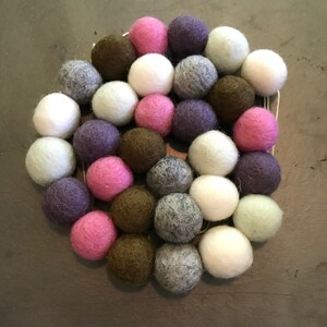 Felt ball garland, felt garland, pom pom garland, felt ball, felt ball garland pink, nursery garland, mantel decor, bookshelf decor, pom pom