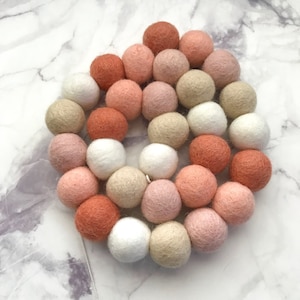 Felt ball garland, neutral felt ball garland, neutral nursery decor, felt ball decor, mantel decor, mantel garland, pom pom garland, bunting
