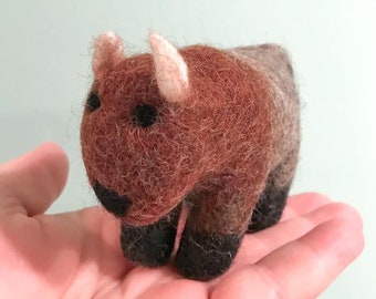 Buffalo, buffalo decor, buffalo party favor, bison shelf sitter, felt buffalo, felt shape, bison decor, animal shelf decor, western decor