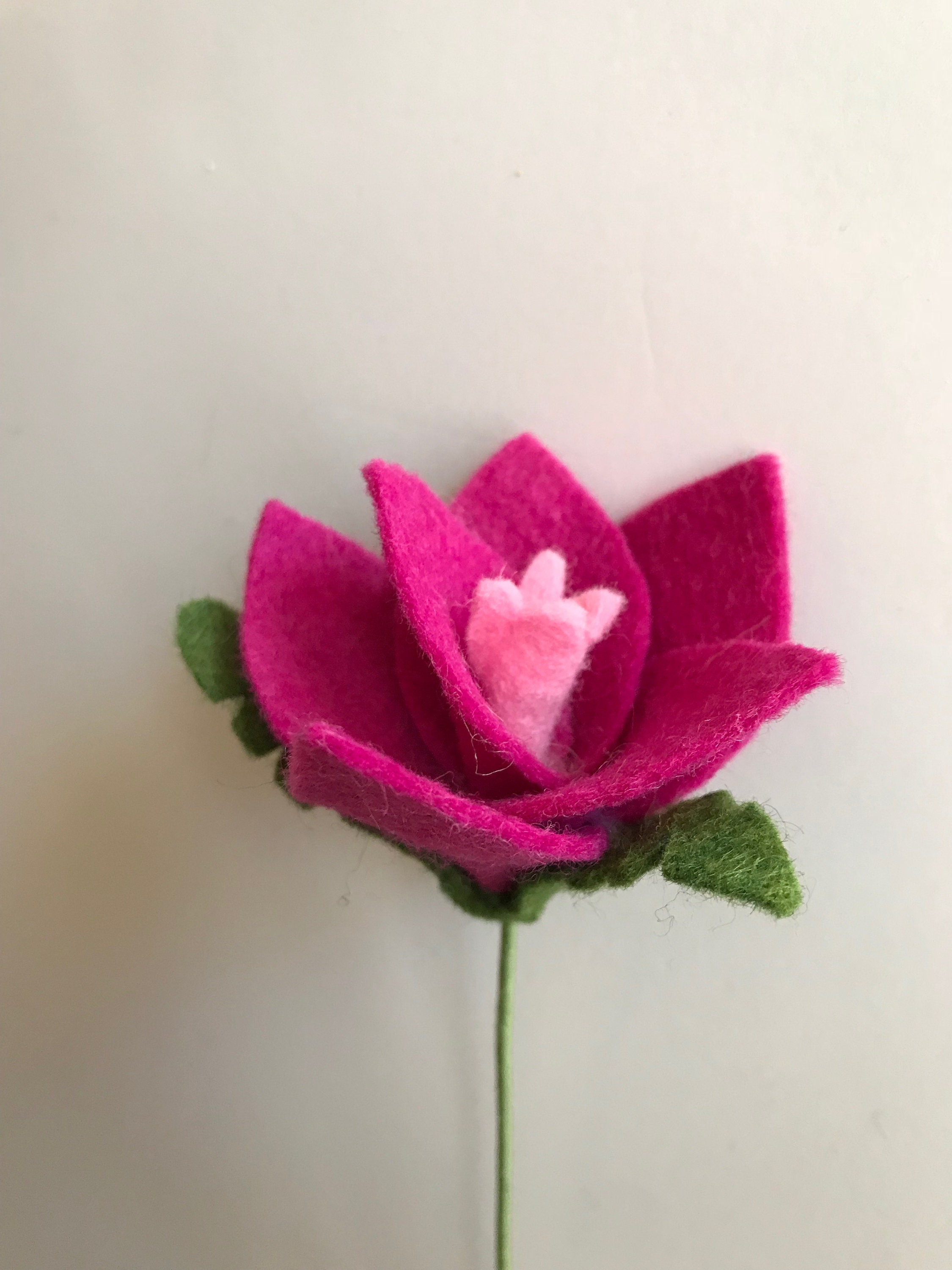 Fuchsia flower felt flower felt flower stem build your own Etsy