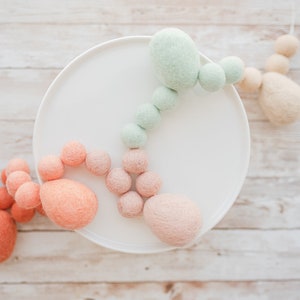 Easter garland, felt ball garland, easter decor, egg garland, easter banner, felt eggs, easter eggs, easter egg decor, spring garland