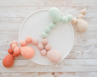 Easter garland, felt ball garland, easter decor, egg garland, easter banner, felt eggs, easter eggs, easter egg decor, spring garland