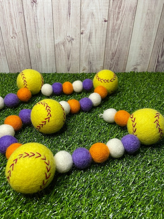 Softball Garland Softball Decor Team Colors Softball Theme Etsy
