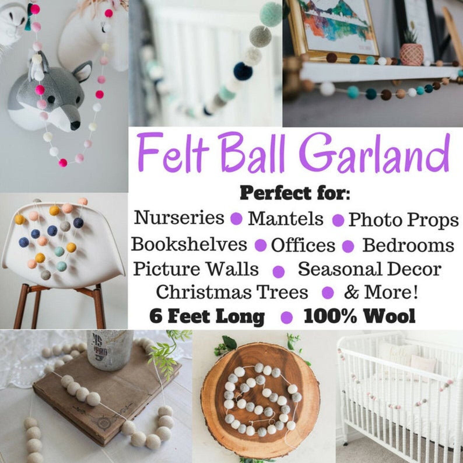 Brown Garland Brown Nursery Decor Felt Ball Garland Brown Etsy