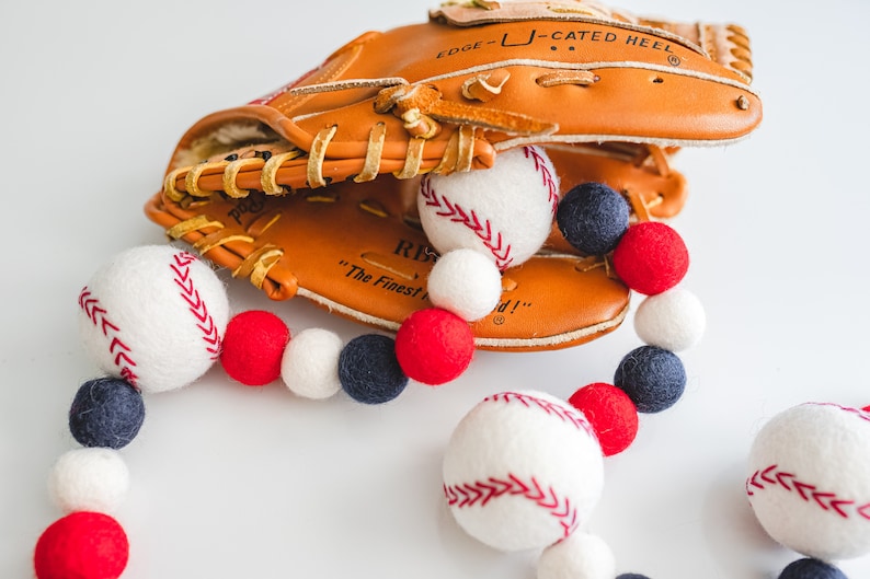 Baseball Garland Baseball Teams Felt Ball Garland Sports Etsy