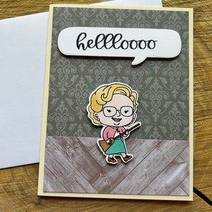 Carte de voeux, carte pour un ami, carte vierge, carte pour toutes les occasions, carte de femme de chambre, carte de nounou, film classique, carte de comédie, salutation amusante, carte d'anniversaire