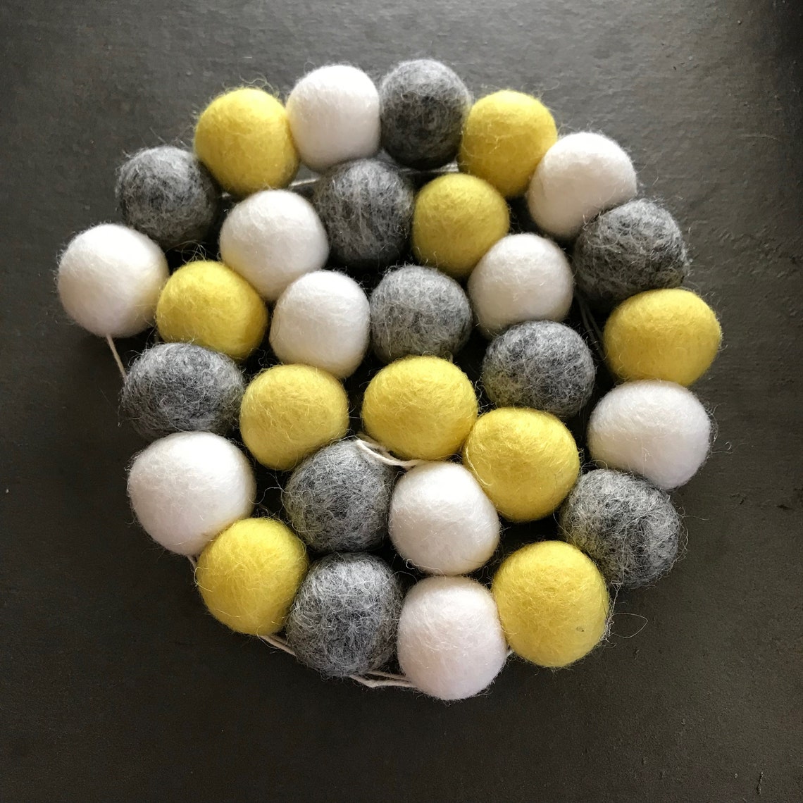 Felt Ball Garland Pom Pom Garland Pom Pom Garland Yellow Etsy