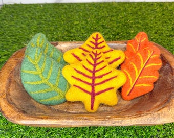 Fall leaves, felt leaves, felt leaf, needle felt, felt shape, autumn decor, fall garland, DIY garland, DIY decor, sensory bin, garland leaf
