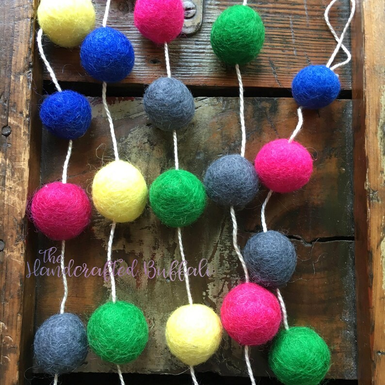 Pom Pom Garland Felt Ball Garland Felt Ball Garland Nursery Etsy