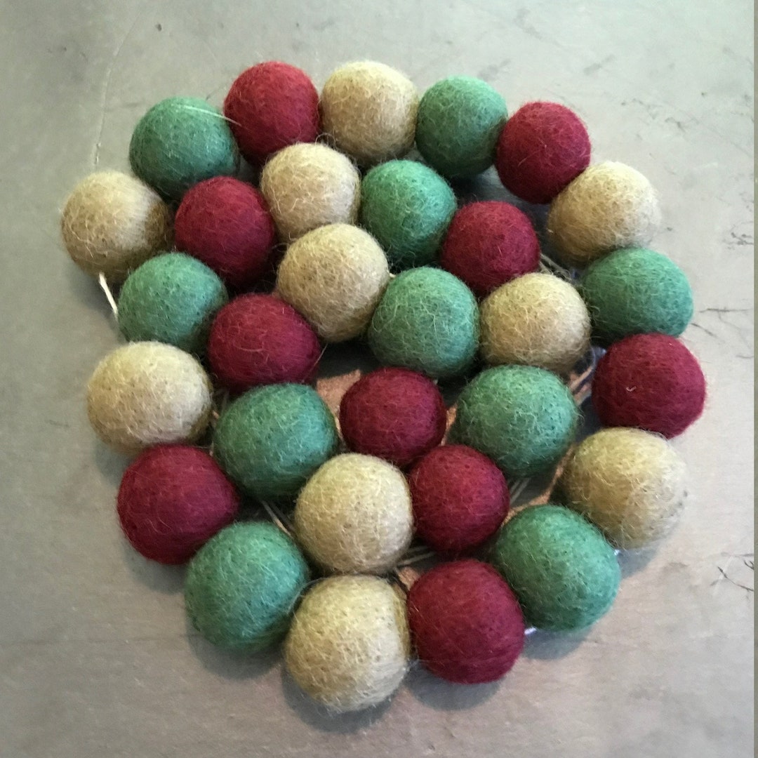 Felted Ball Christmas Garland