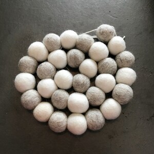 Felt ball garland, pom pom garland,  pom pom decor, felt garland, felt ball decor, gray garland, pom pom garland wool, modern nursery decor