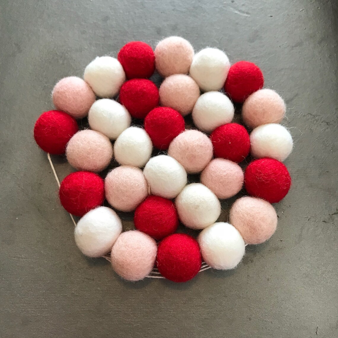 Felt ball garland felt ball garland red Valentines garland Etsy