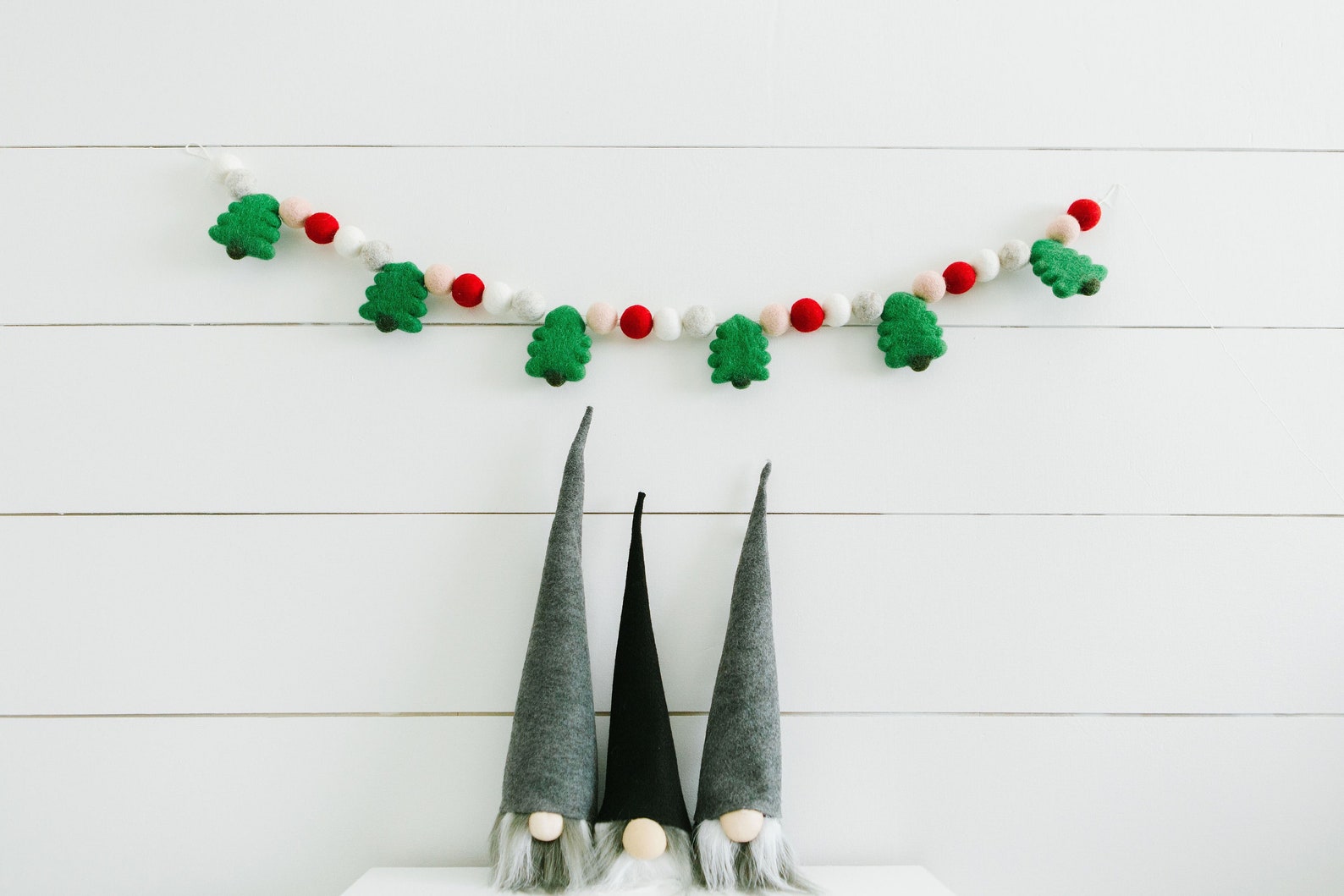 Christmas Felt Garland Christmas Tree Garland Felt Ball Etsy
