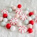 Christmas garland, Christmas garland felt, Christmas decor, peppermint decor, peppermint garland, winter decor, candy garland, felt balls 