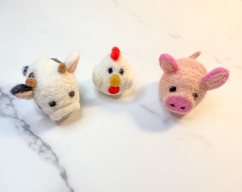 Farm animals, felted animals, felt farm, felt shapes, felt cow, felt pig, felt chicken, DIY garland, mobile shapes, sensory farm, farmyard