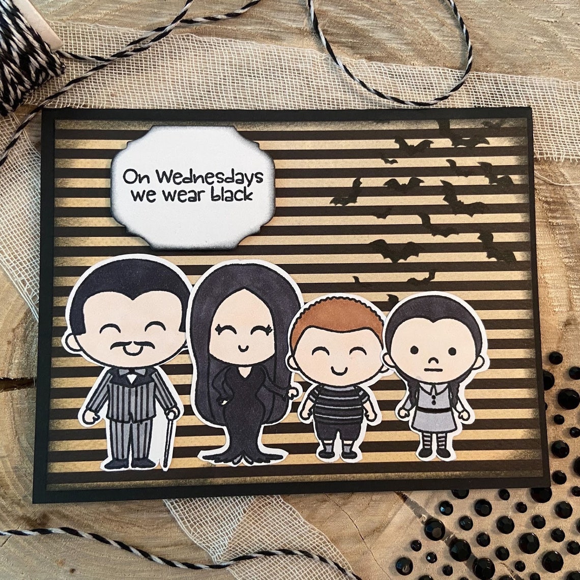 The Addams Family Addams Family card Wednesday Addams Etsy