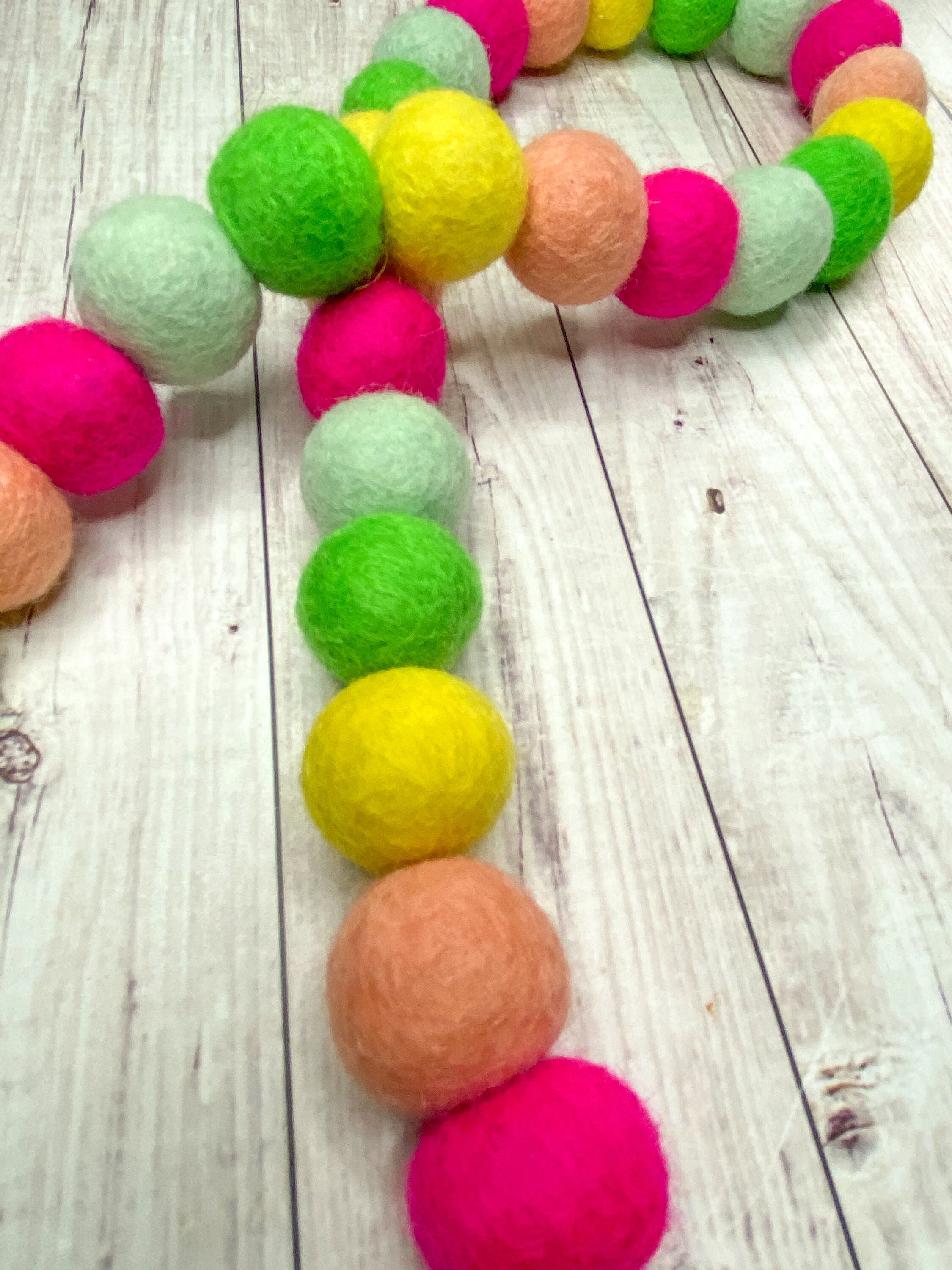 Green Felt Ball Garland and Bunting -10 ft Arcadia Home main image 1