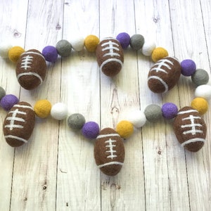 Football decor, felt ball garland, felt ball decor, football party decor, school garland, football party, school spirit decor, felt football
