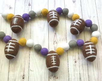 Football decor, felt ball garland, felt ball decor, football party decor, school garland, football party, school spirit decor, felt football