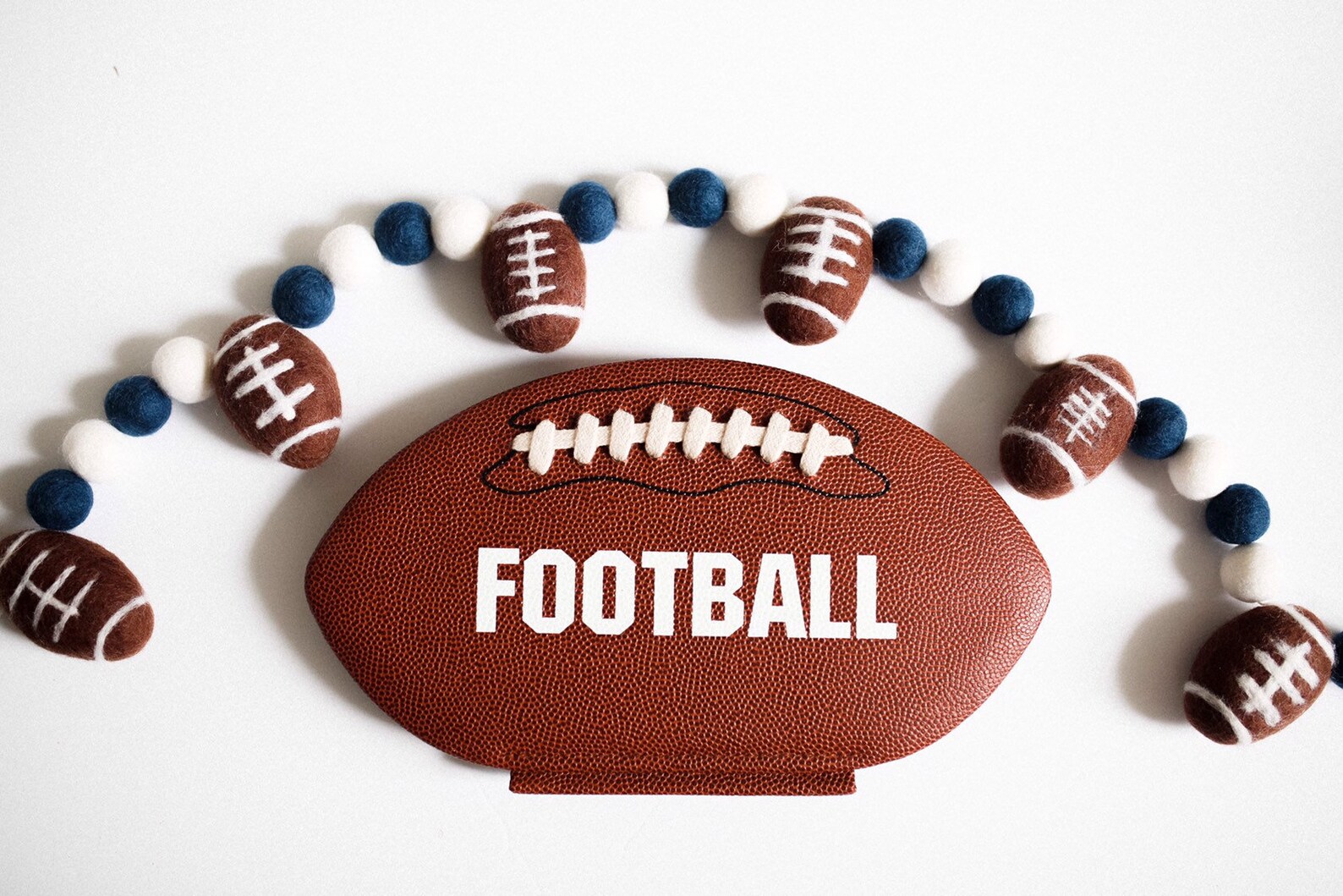 Football Decor Felt Ball Garland Felt Ball Decor Football Etsy